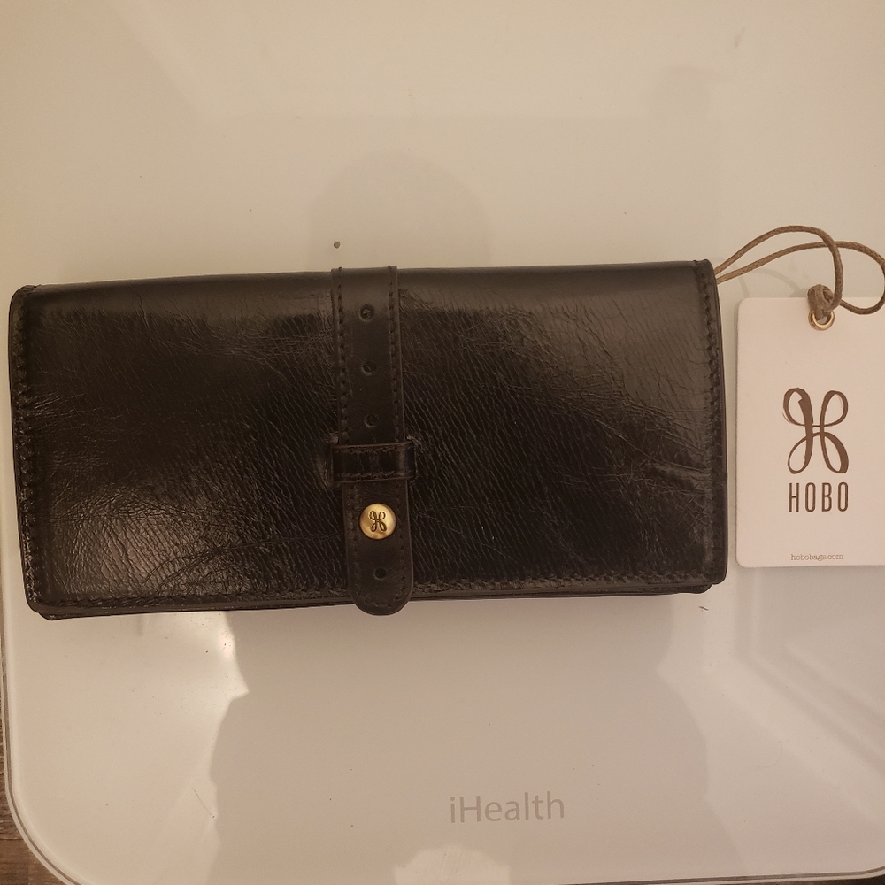 NWT HOBO Alta Black Leather Wallet